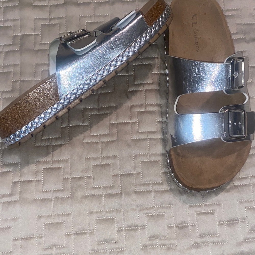 CL by Laundry Metallic Silver Sandals